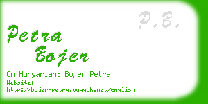 petra bojer business card
